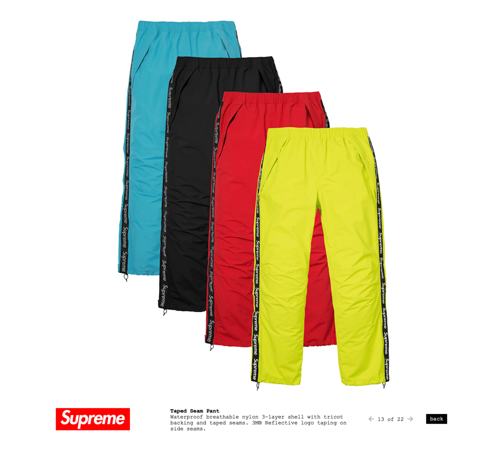 Supreme Tape Seam Pant